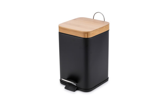 Cubo Basura Baño 3L Negro